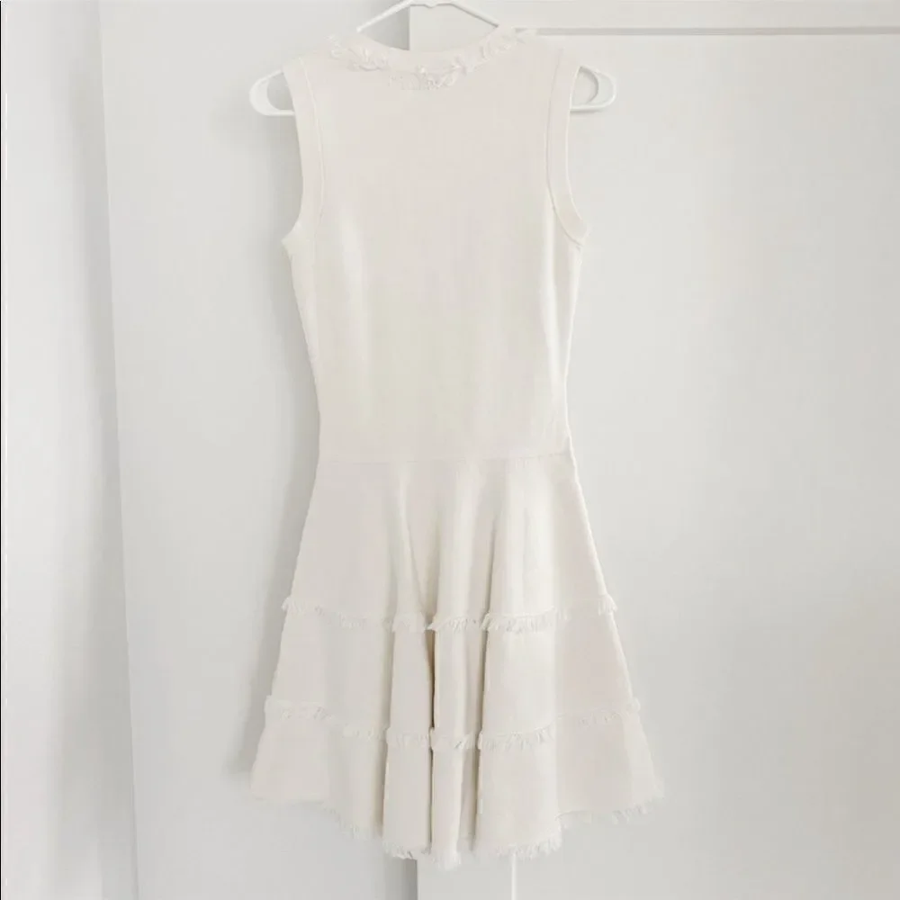 Kate Spade New York Bone White Fringe Trim Dress